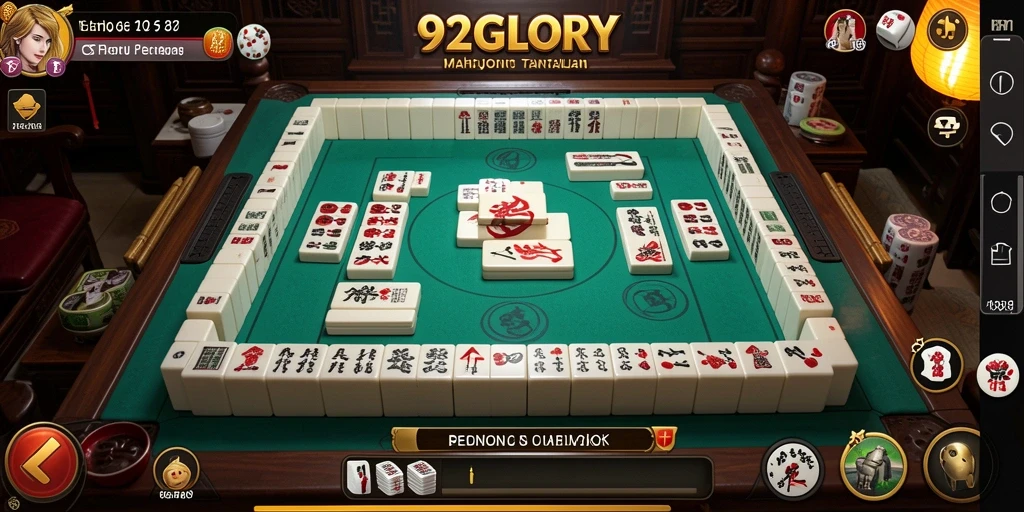 Tampilan gameplay Mahjong yang seru dan menantang di 92GLORY.