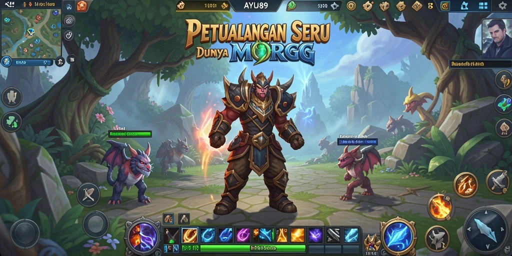 Tangkapan layar AYU89 menampilkan aksi seru dalam pertempuran MMORPG.