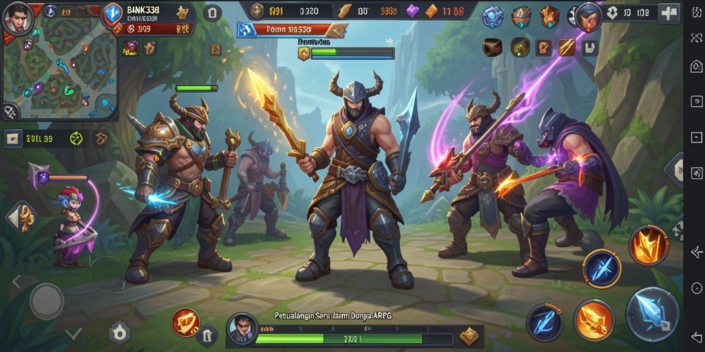 Screenshot gameplay BANK338 menunjukkan aksi mendebarkan dalam pertarungan ARPG.