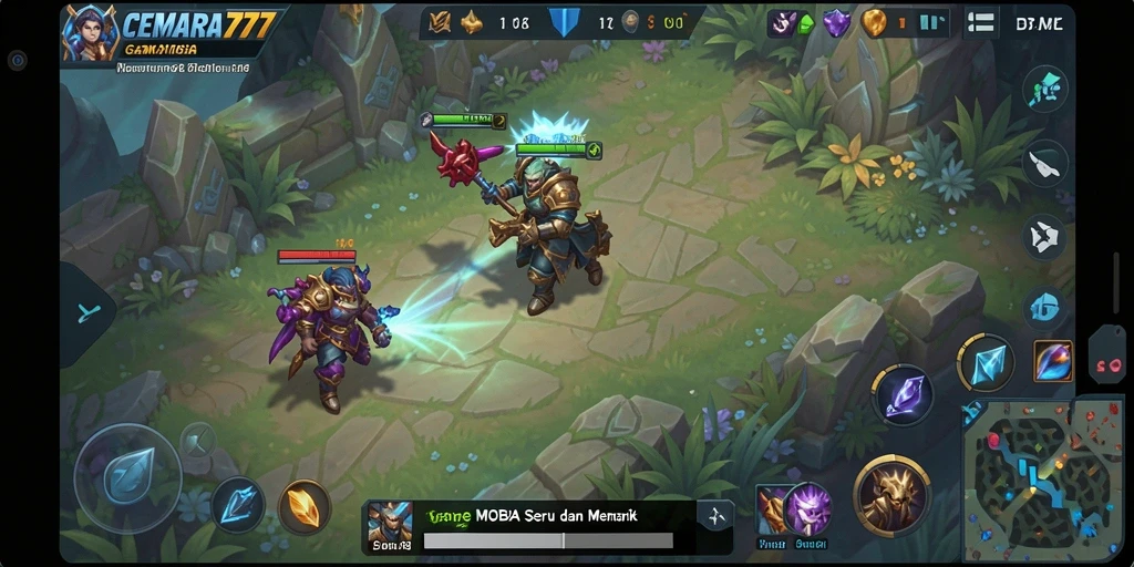 Tampilan gameplay seru dalam CEMARA777 MOBA.