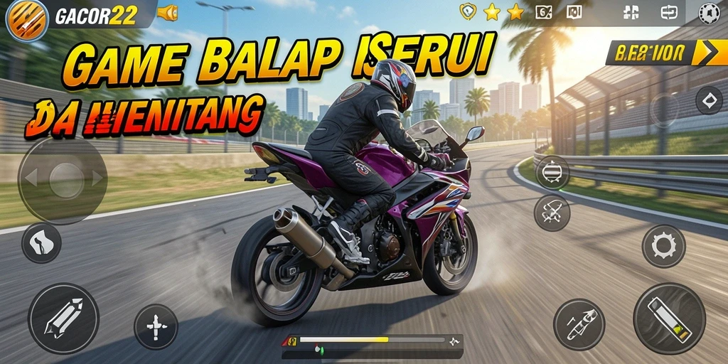 Screenshot GACOR22 menampilkan balapan motor dengan grafik menakjubkan dan akselerasi cepat.