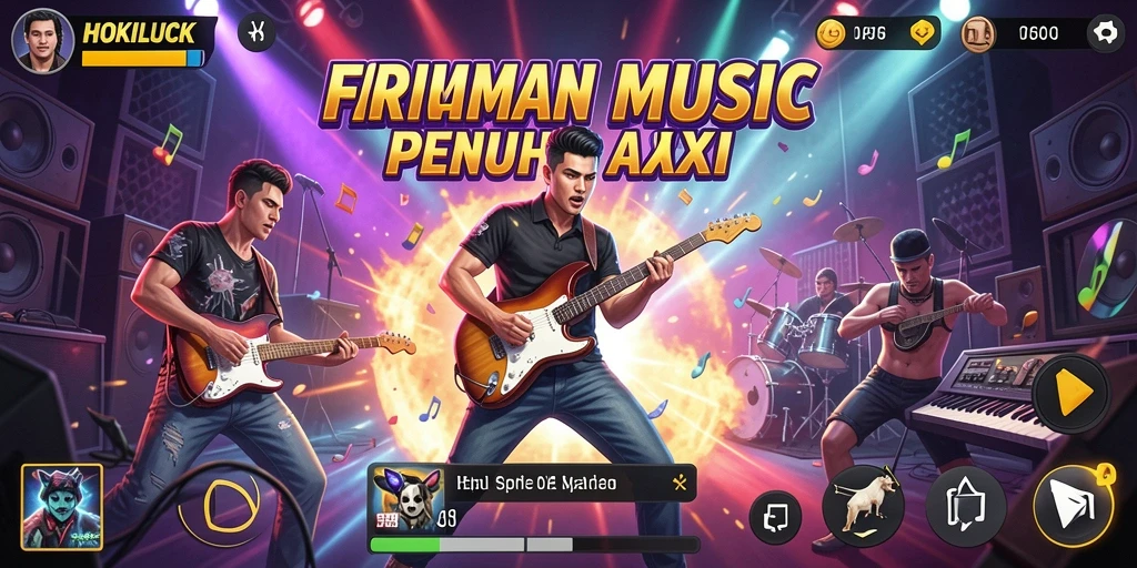 Screenshot HOKILUCK menampilkan aksi permainan musik yang seru.