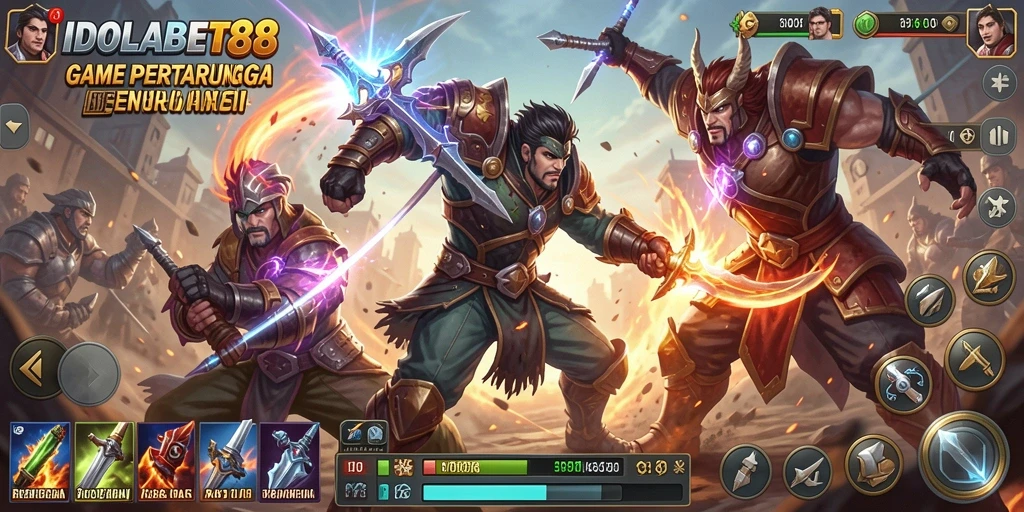 Tampilan gameplay seru di IDOLABET88 menunjukkan pertarungan yang intens.