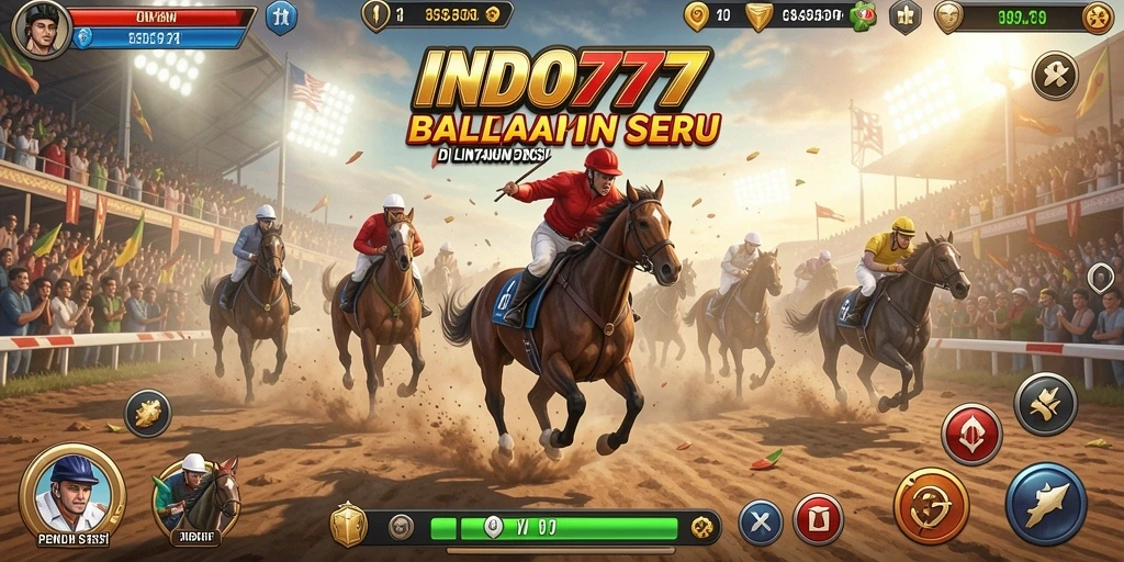 Tampilan gameplay seru INDO777 dengan aksi balapan yang mendebarkan.