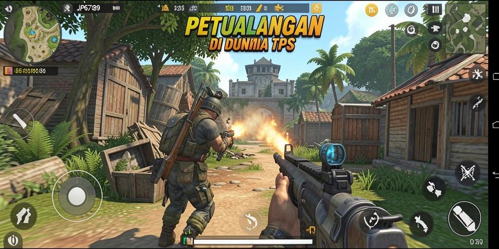 Screenshot gameplay <strong>JP6789</strong> menunjukkan aksi seru di medan perang TPS.