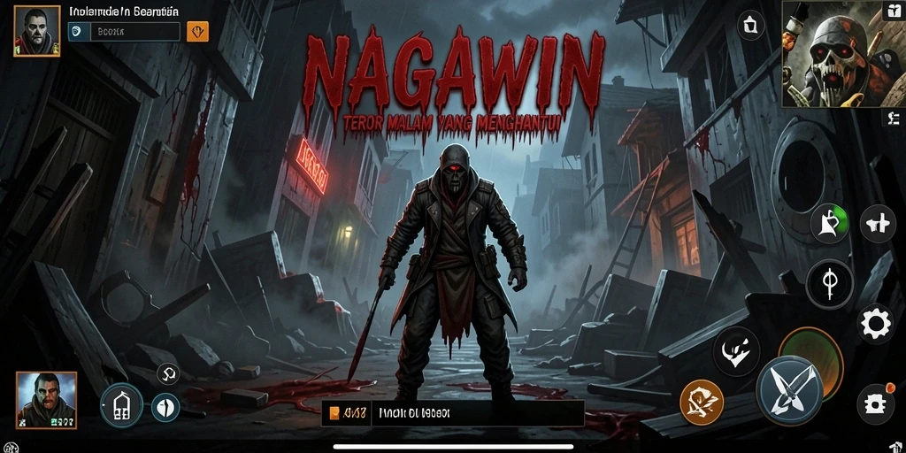 Screenshot gameplay NAGAWIN yang mencekam dan menakutkan.