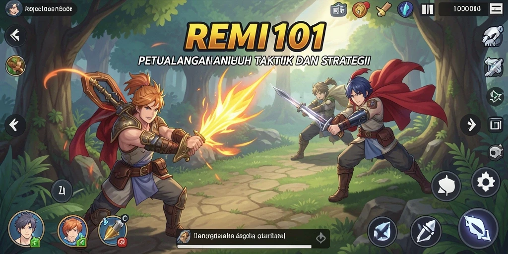 Tampilan dari gameplay REMI101 dengan karakter Anime yang beraksi.