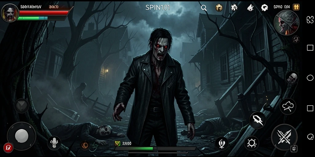 Tangkapan layar dari gameplay SPIN101 yang menyeramkan dan mencekam.