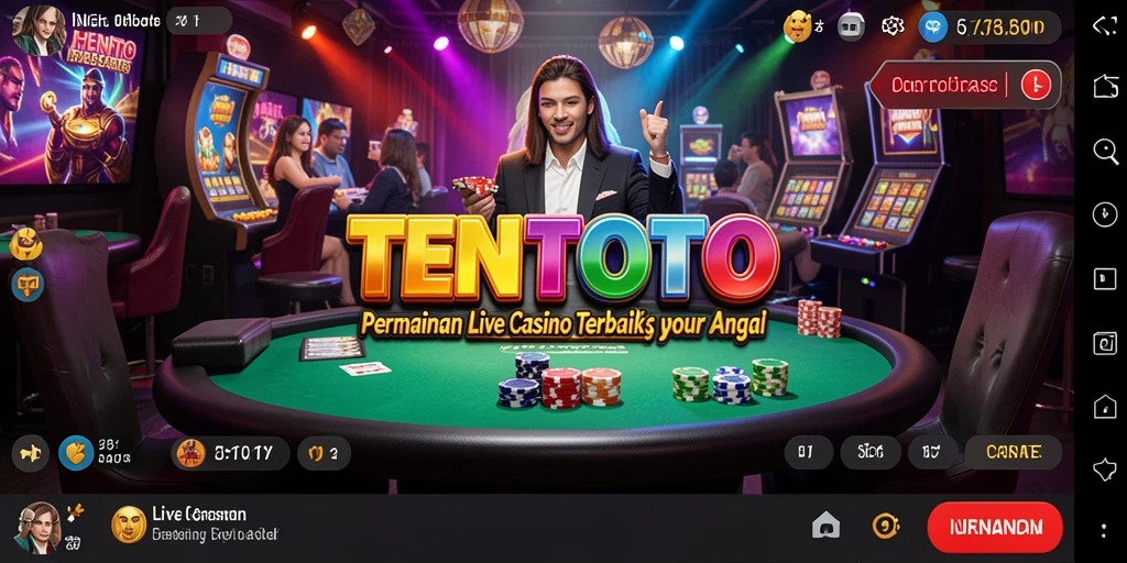 Tampilan screenshot utama TENTOTO yang memukau saat bermain Live Casino.