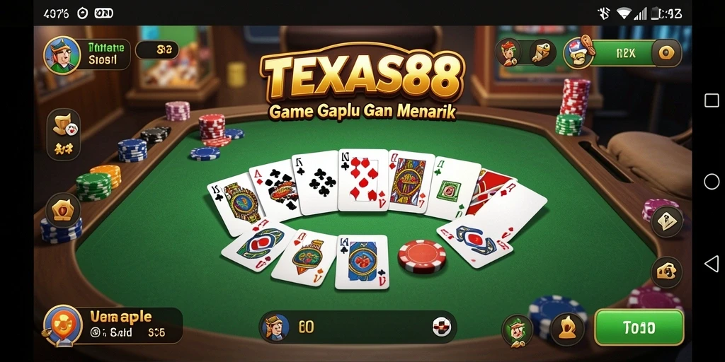 Tampilan gameplay Gaple yang seru dan menarik di TEXAS88.